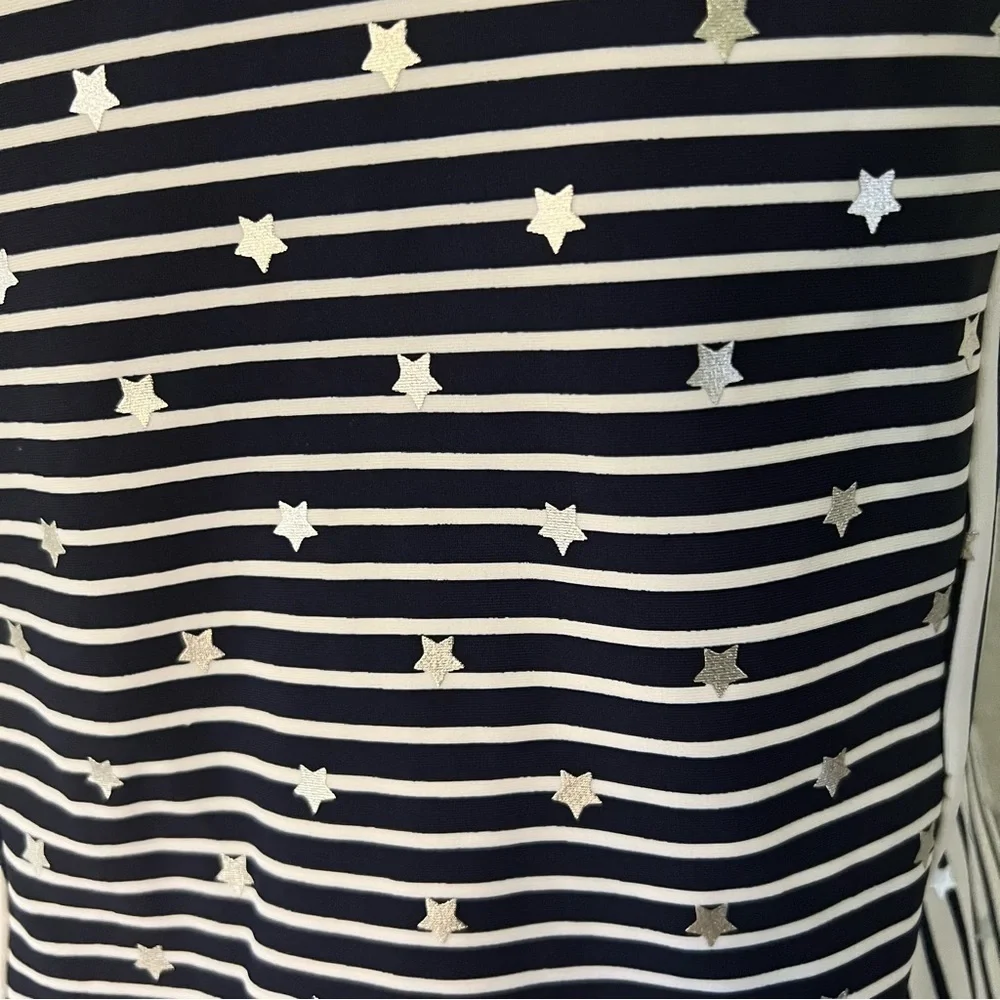 Jessica Simpson blue stars & stripes one piece swimsuit, has been ALTERED, M-L.